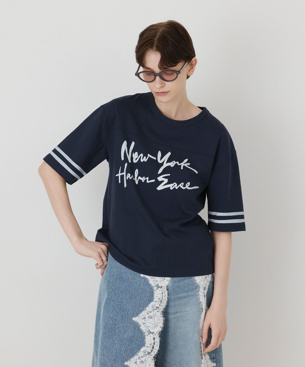 GRACE CONTINENTAL カレッジロゴプリントTシャツ 