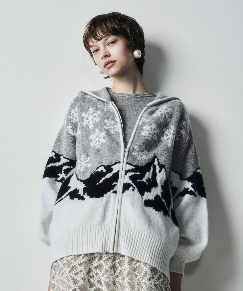 GRACE CONTINENTAL スノージャガードニットフーディ 