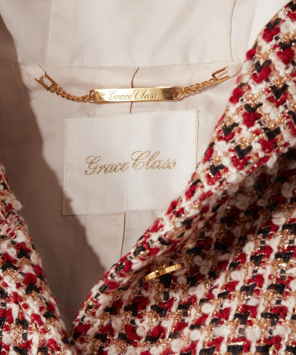 GRACE CONTINENTAL ツイードフードコート