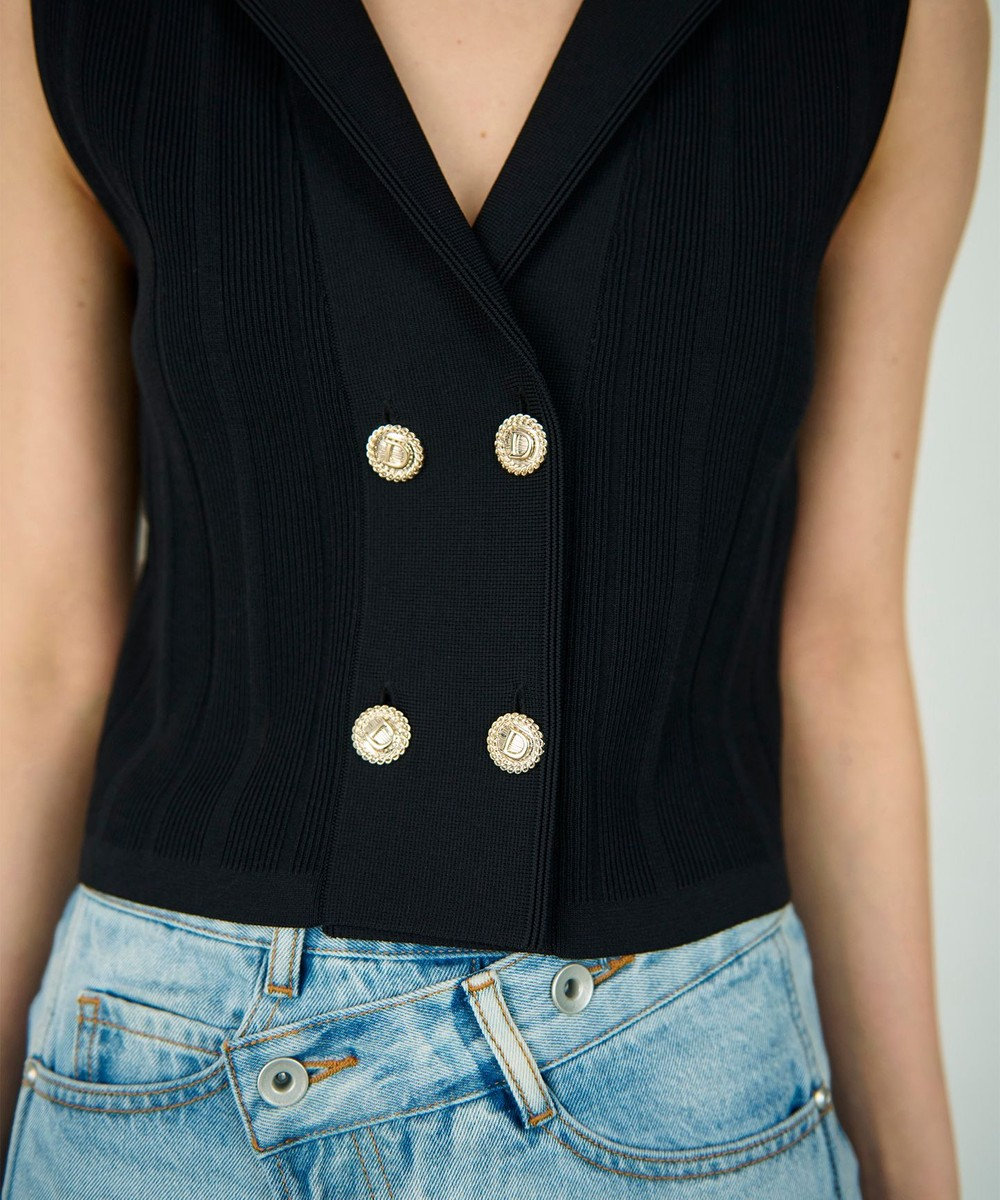 GRACE CONTINENTAL ダブルフロントニットジレ 