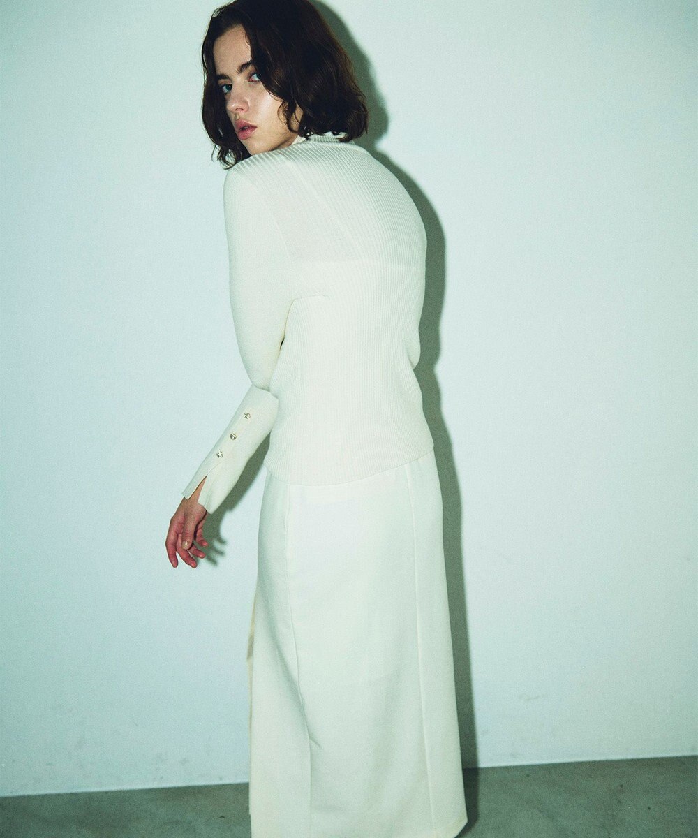 GRACE CONTINENTAL ビジューリブニットトップ