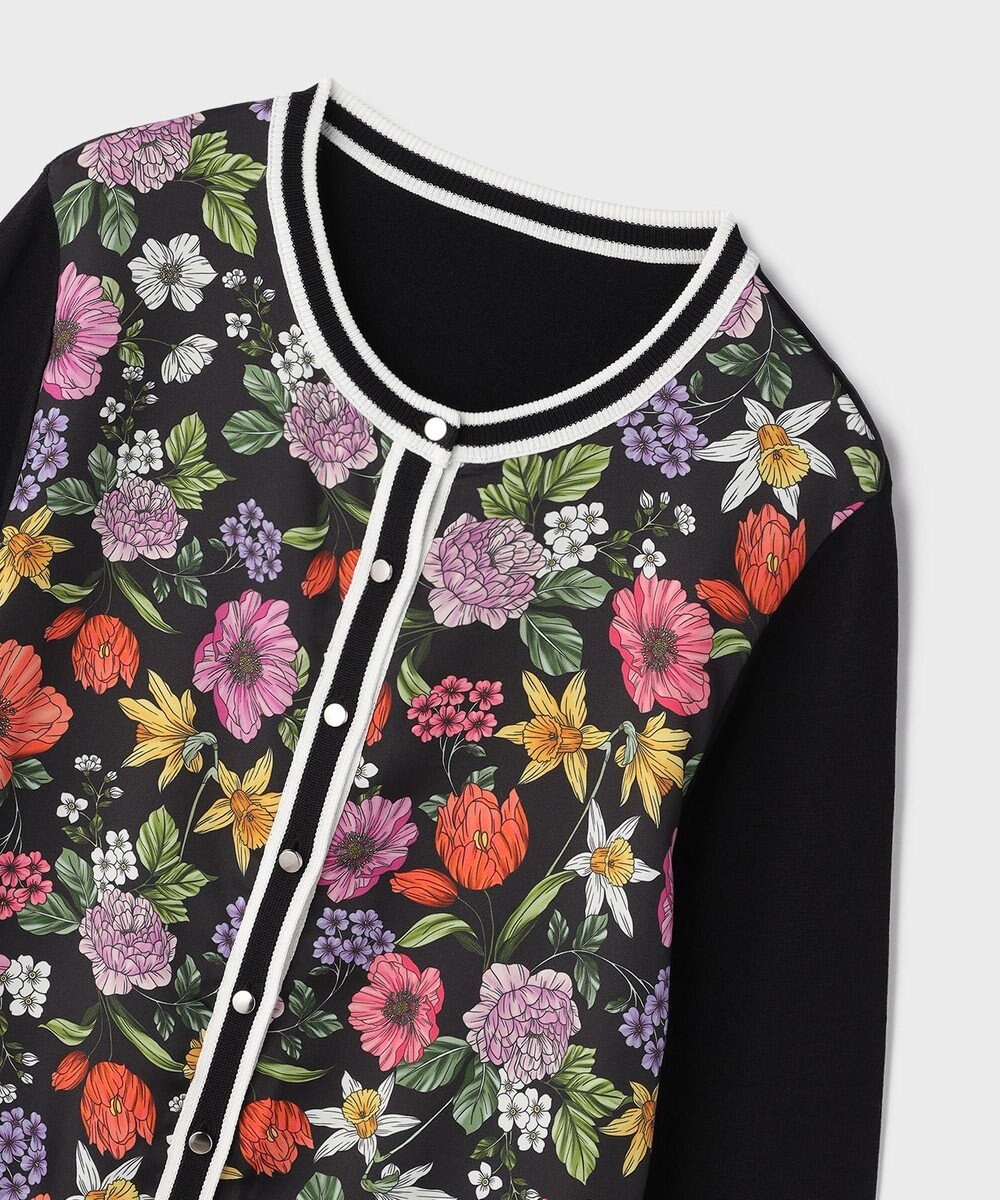 GRACE CONTINENTAL フラワープリントニットカーディガン 