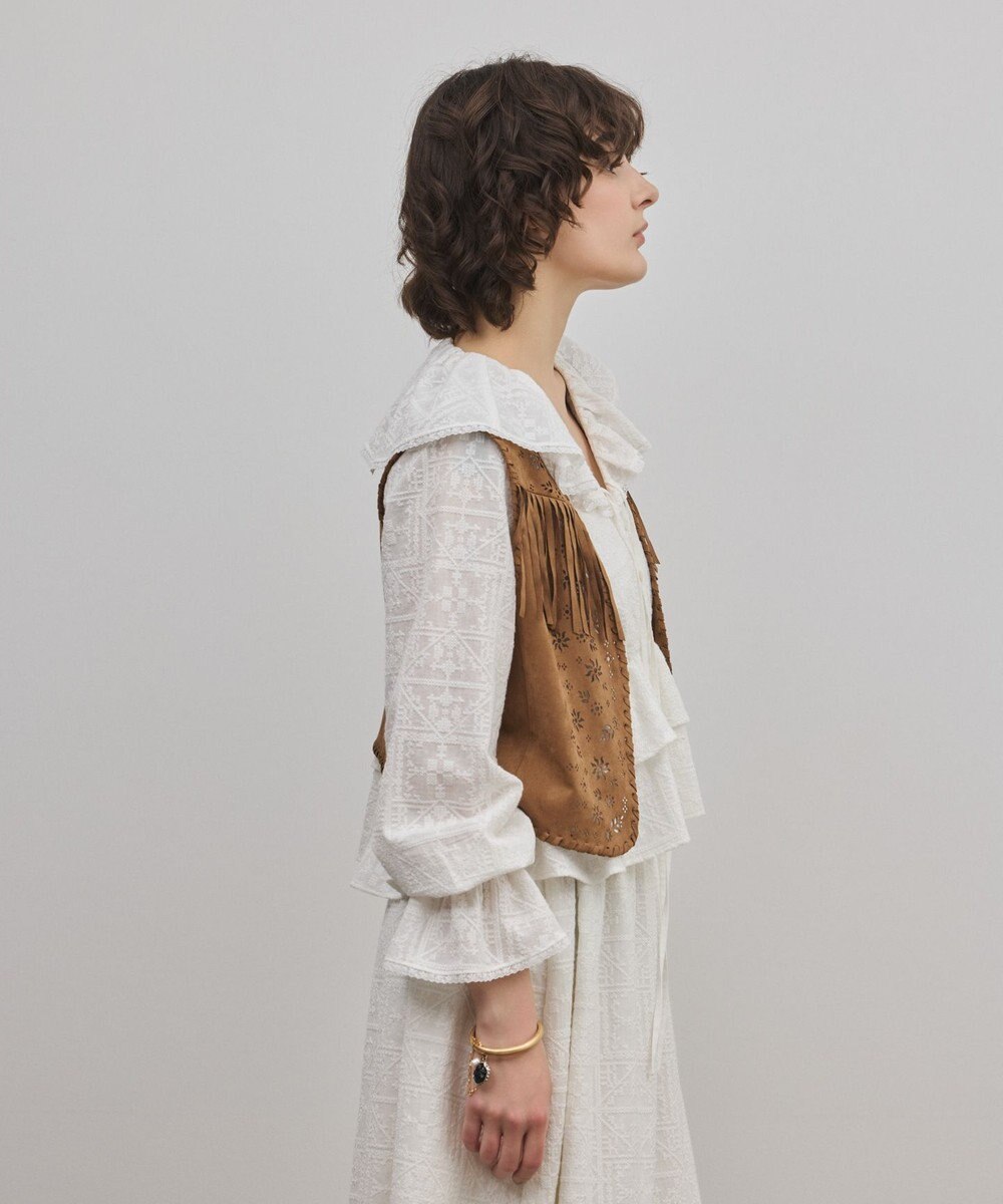 GRACE CONTINENTAL フェイクスウェードジレ 