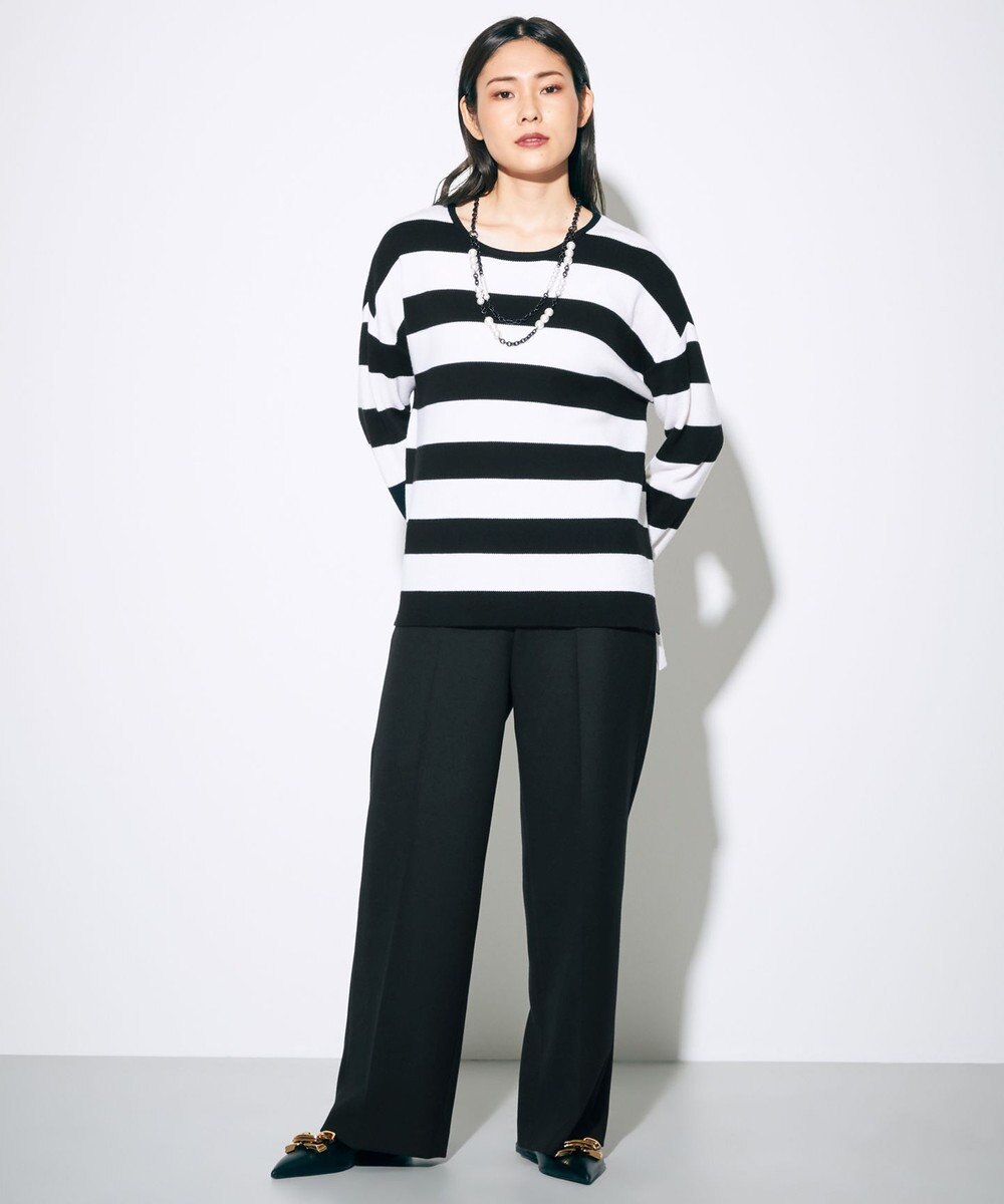 GRACE CONTINENTAL ウールストレッチセミワイドパンツ 