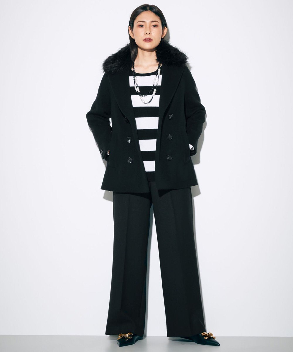 GRACE CONTINENTAL ウールストレッチセミワイドパンツ