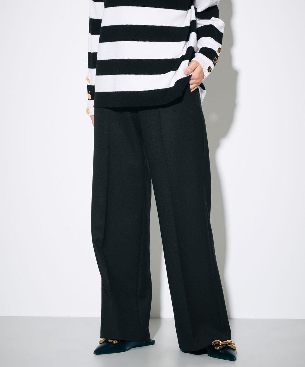 GRACE CONTINENTAL ウールストレッチセミワイドパンツ 