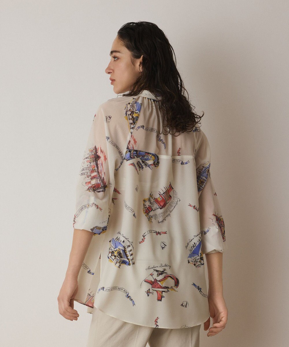 GRACE CONTINENTAL スーヴェニールプリントブラウス 