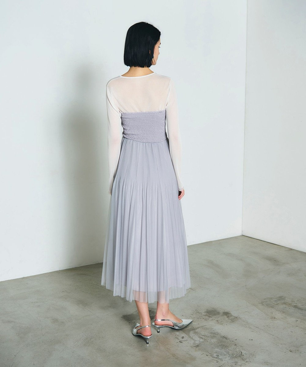 GRACE CONTINENTAL プリーツコンビベアワンピース