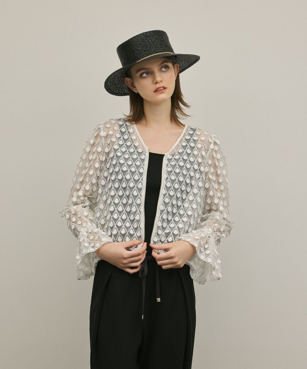 GRACE CONTINENTAL モチーフチュールブラウス 