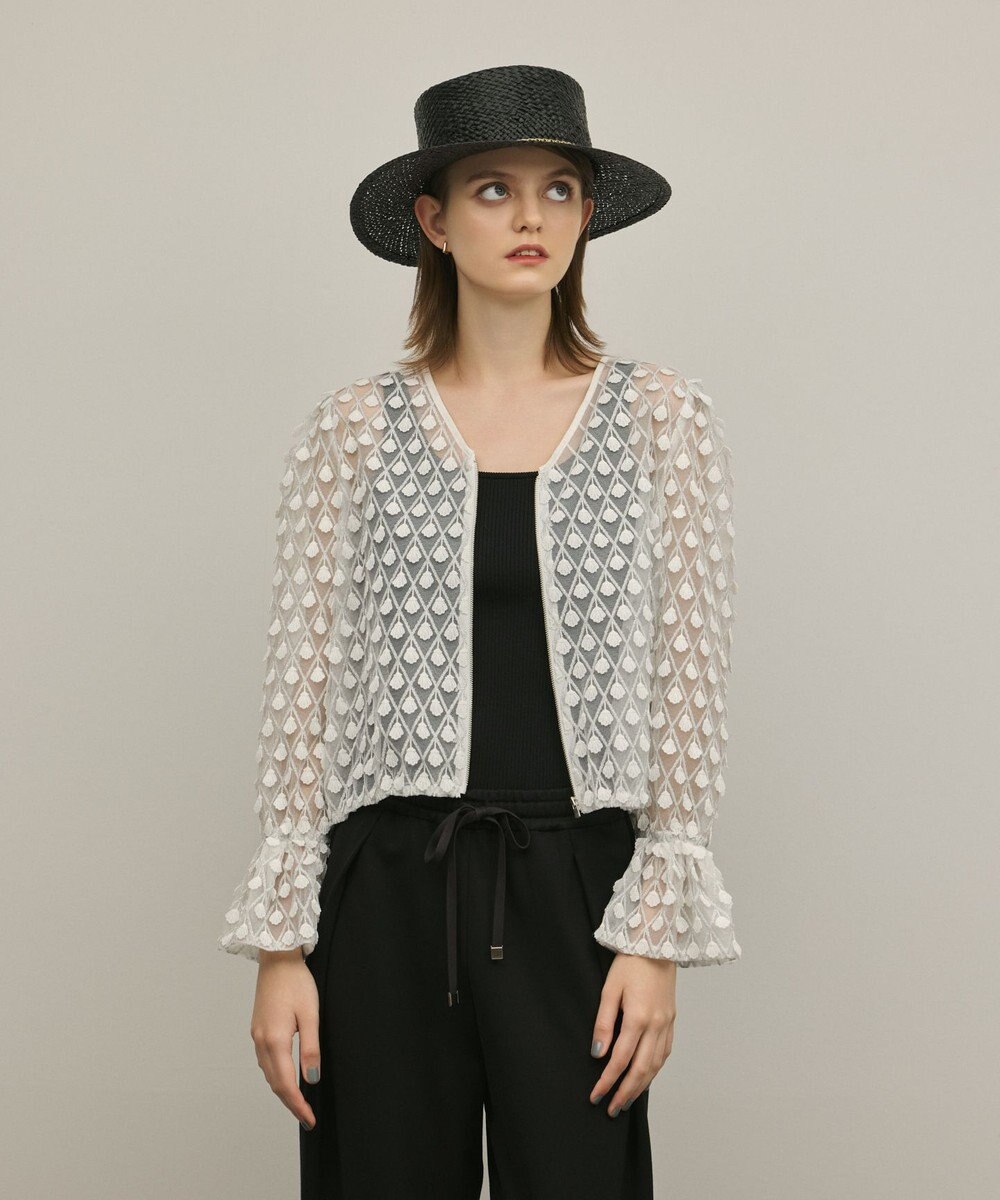 GRACE CONTINENTAL モチーフチュールブラウス 