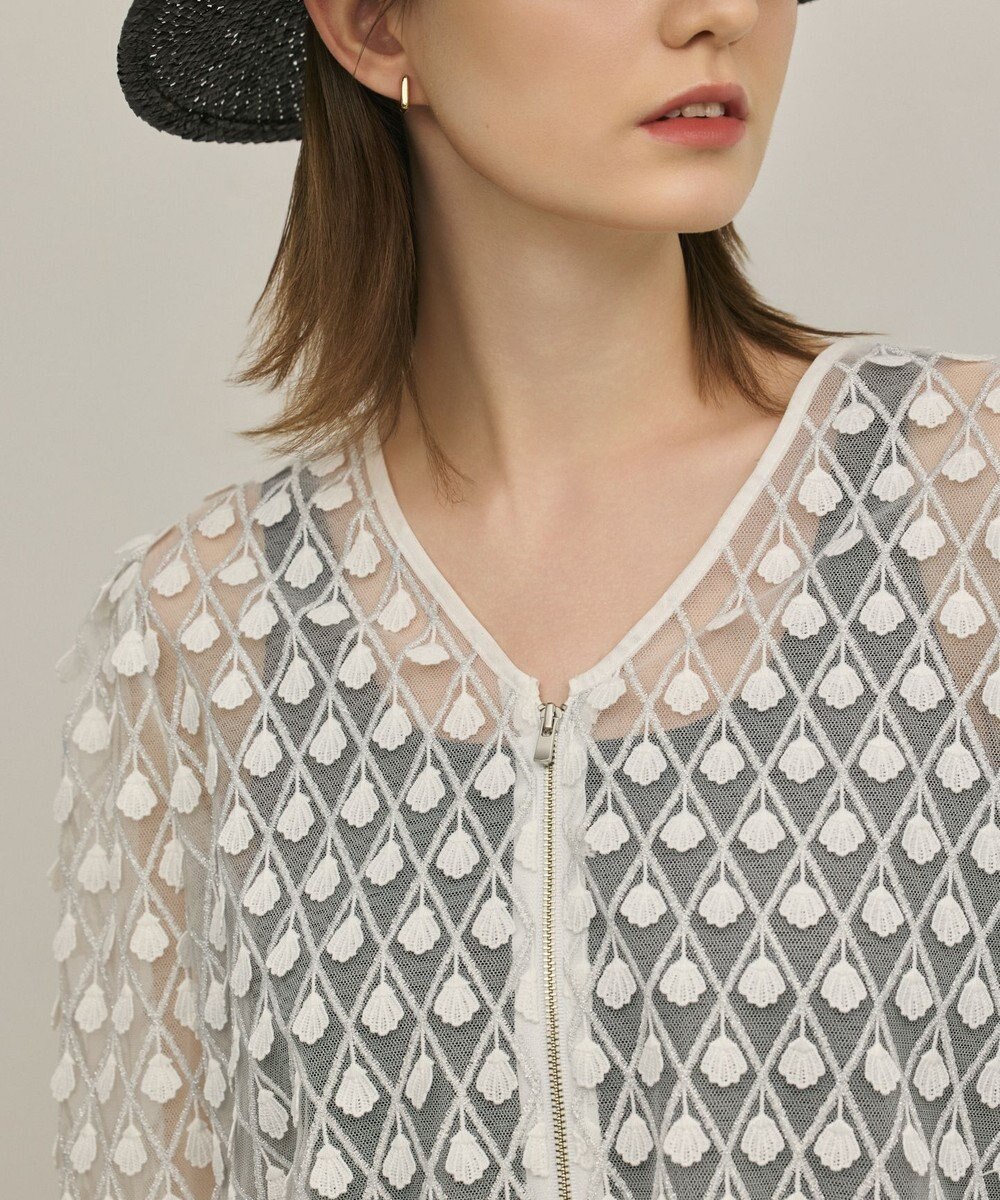 GRACE CONTINENTAL モチーフチュールブラウス 