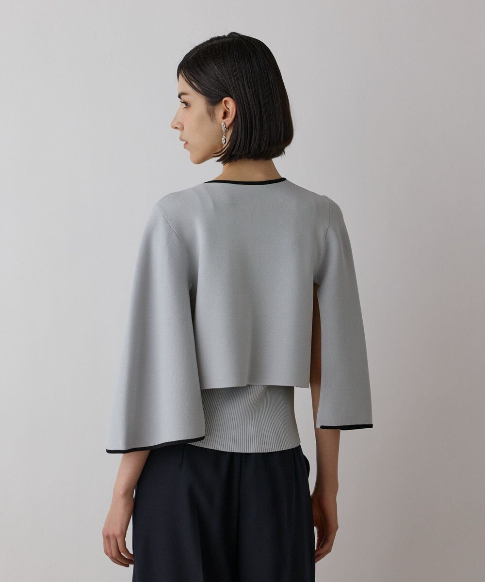 GRACE CONTINENTAL バイカラースリットニットカーディガン 