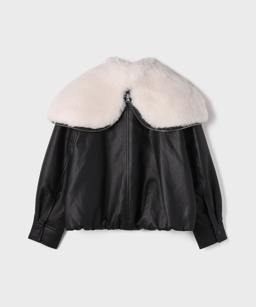 GRACE CONTINENTAL フェイクレザーボンバージャケット 