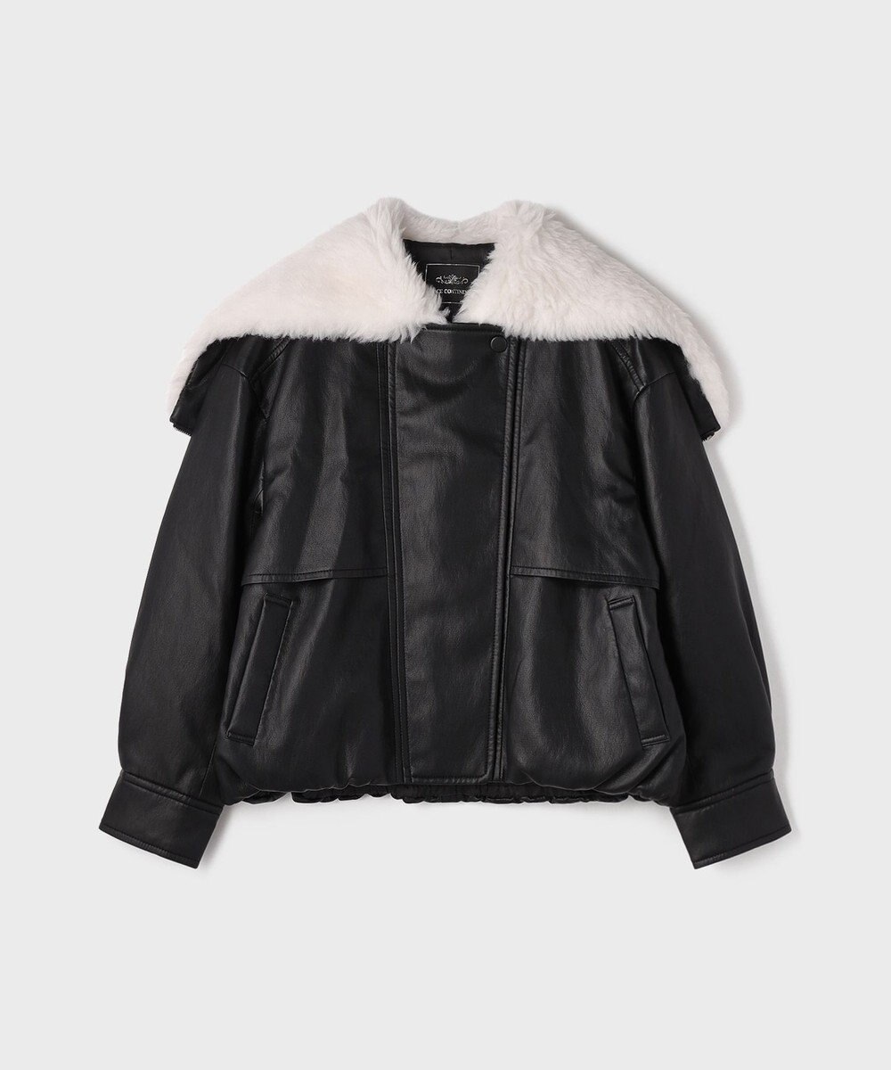 GRACE CONTINENTAL フェイクレザーボンバージャケット 