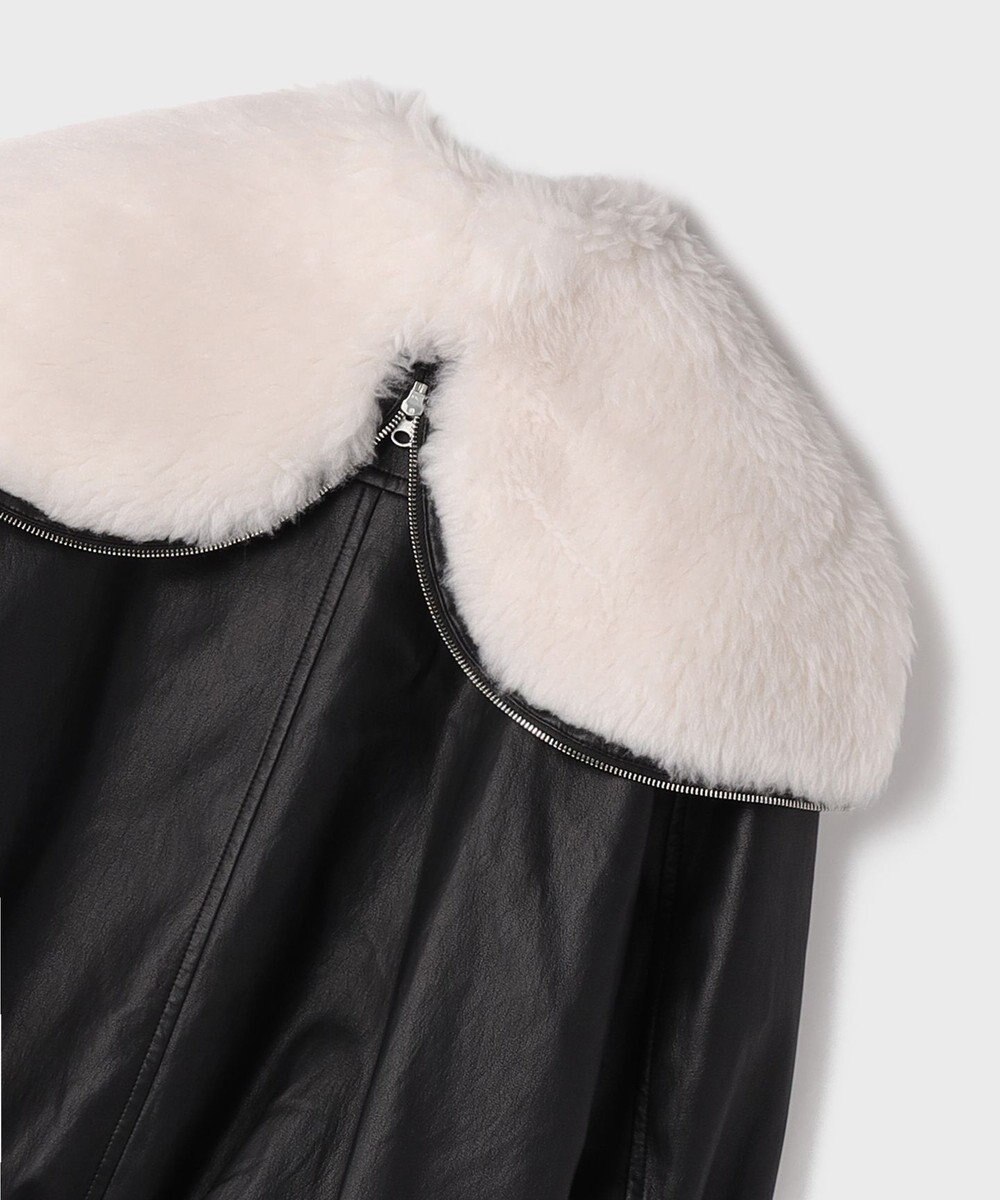 GRACE CONTINENTAL フェイクレザーボンバージャケット 