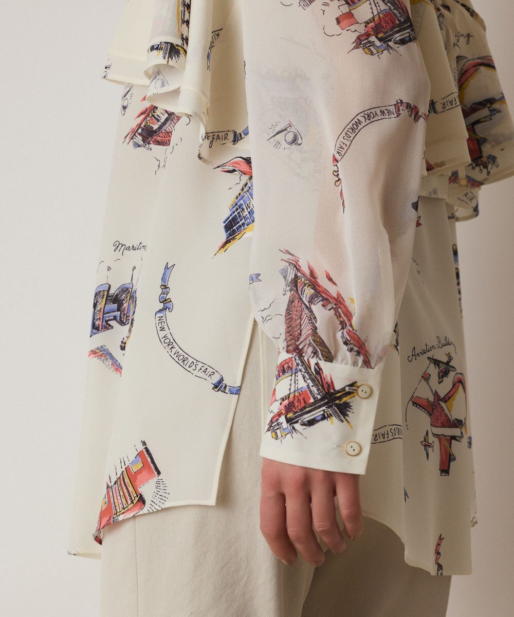 GRACE CONTINENTAL スーヴェニールプリントブラウス 