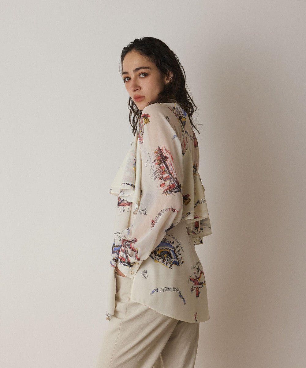 GRACE CONTINENTAL スーヴェニールプリントブラウス