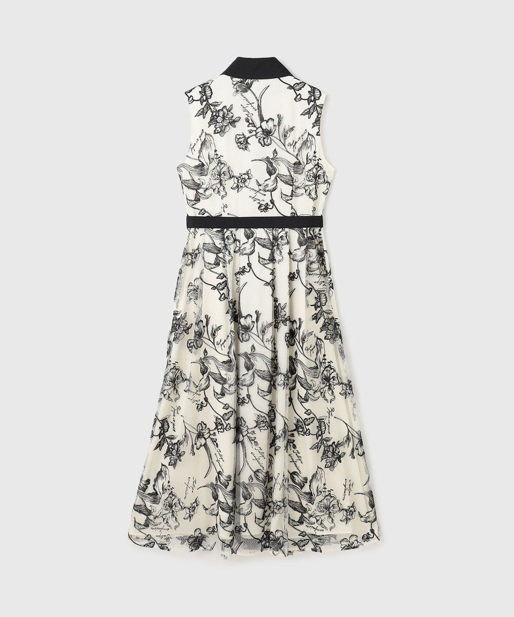 GRACE CONTINENTAL フラワー刺繍ボウタイドレス 