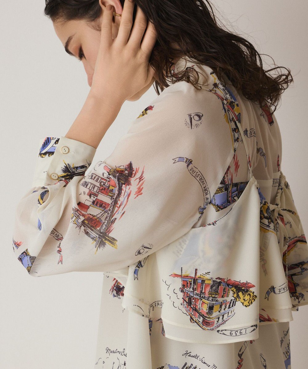 GRACE CONTINENTAL スーヴェニールプリントブラウス 