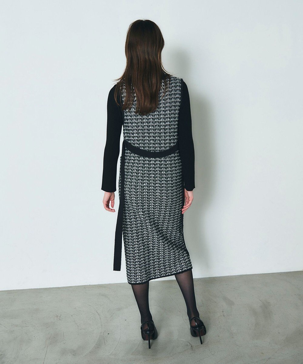 GRACE CONTINENTAL バイカラージャガードニットワンピース 