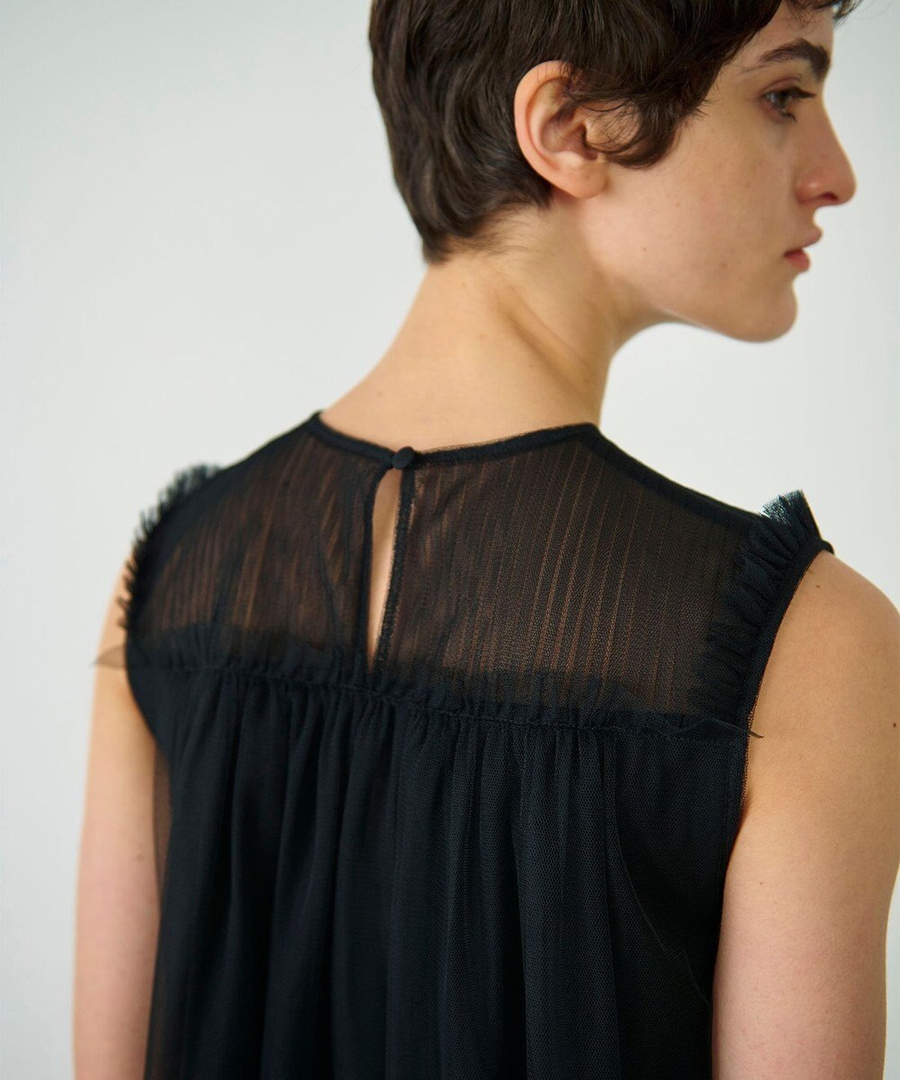 GRACE CONTINENTAL チュールノースリーブ トップ 