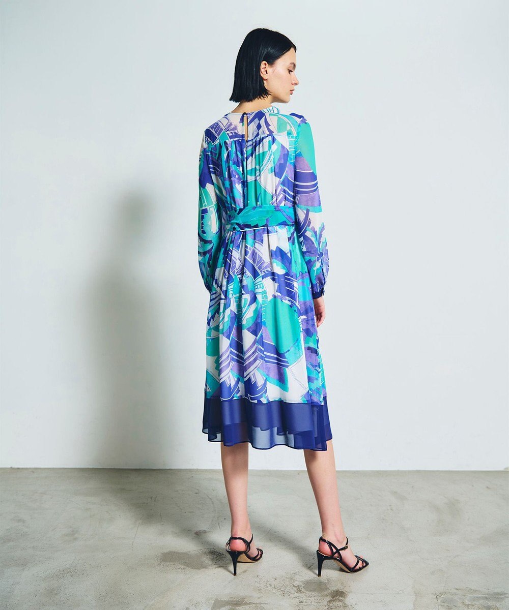 GRACE CONTINENTAL アールデコリゾートプリントワンピース 