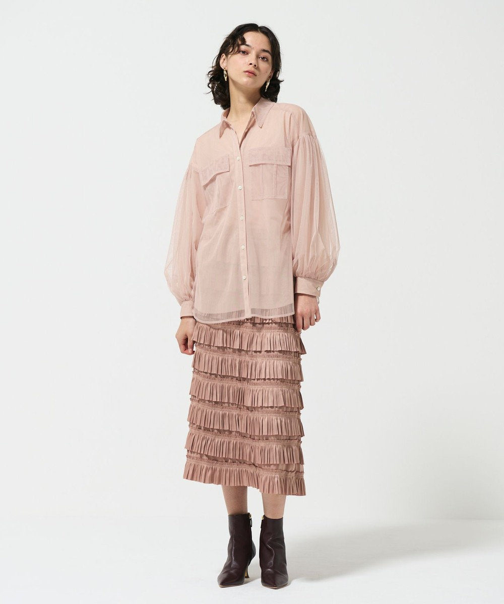 GRACE CONTINENTAL チュールレイヤードシャツ