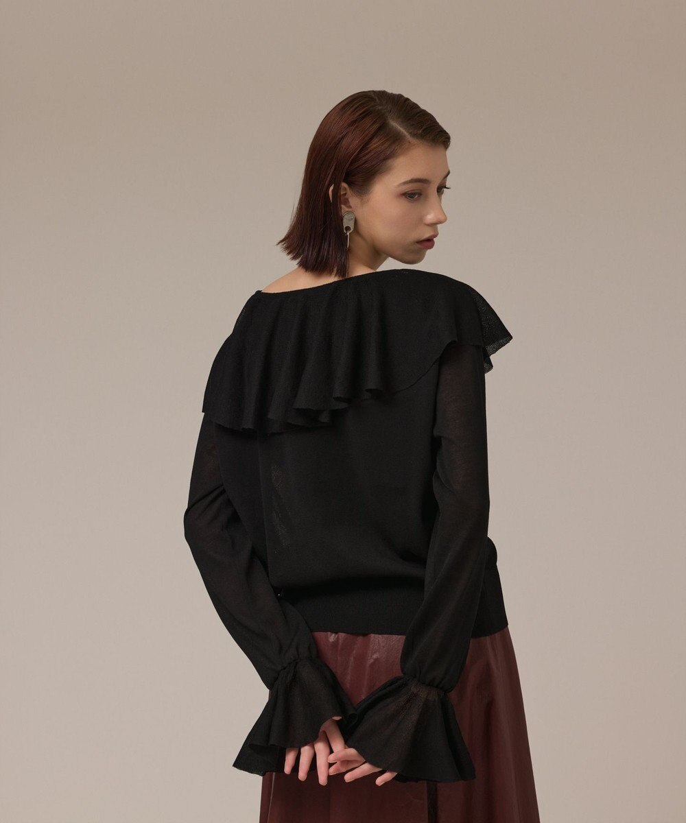 GRACE CONTINENTAL フリルニットカーディガン 