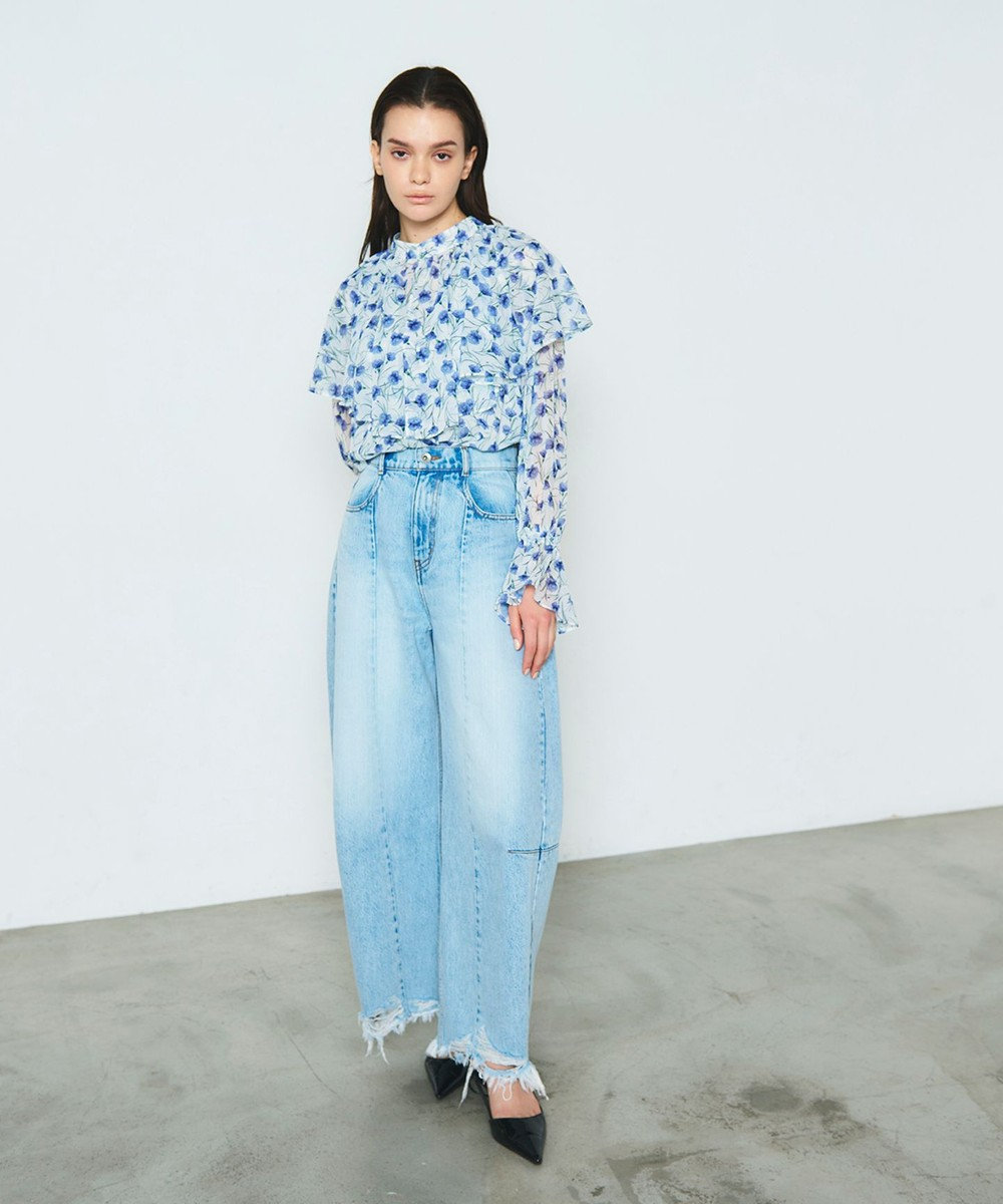 GRACE CONTINENTAL スモールフラワーケープトップ