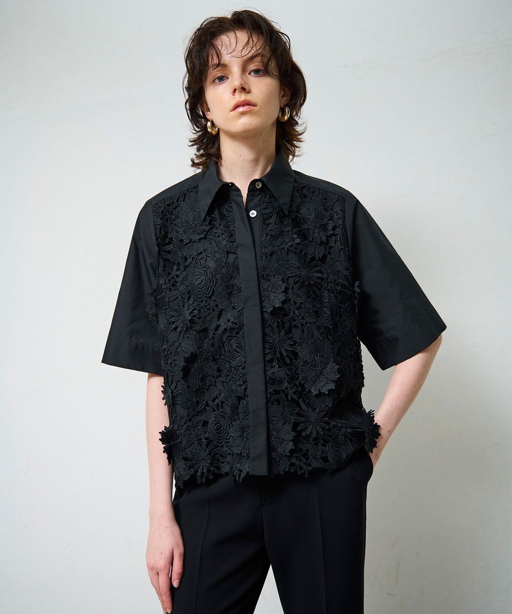 GRACE CONTINENTAL ケミカルフラワードレスシャツ 