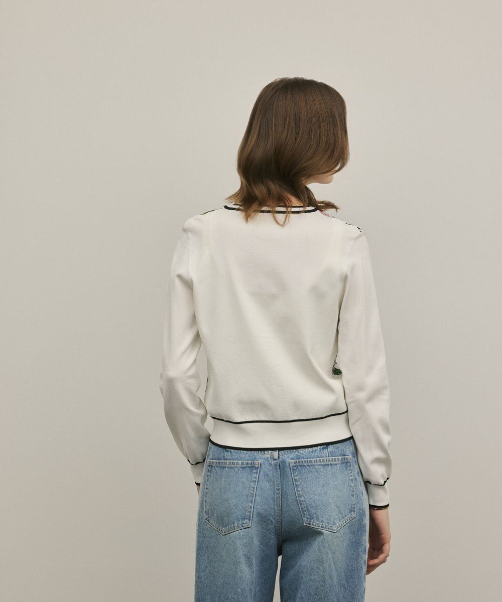 GRACE CONTINENTAL フラワープリントニットカーディガン 