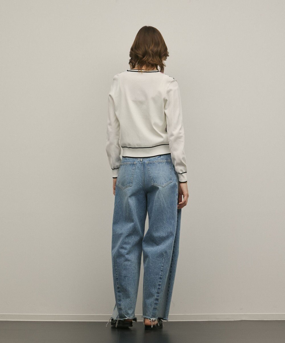 GRACE CONTINENTAL フラワープリントニットカーディガン 