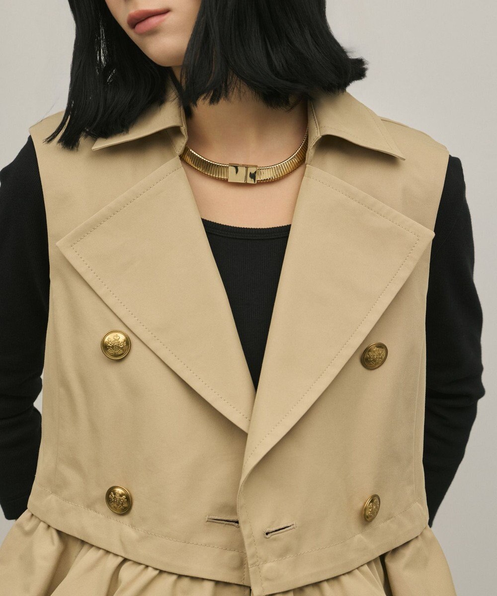 GRACE CONTINENTAL ペプラムトレンチベスト 