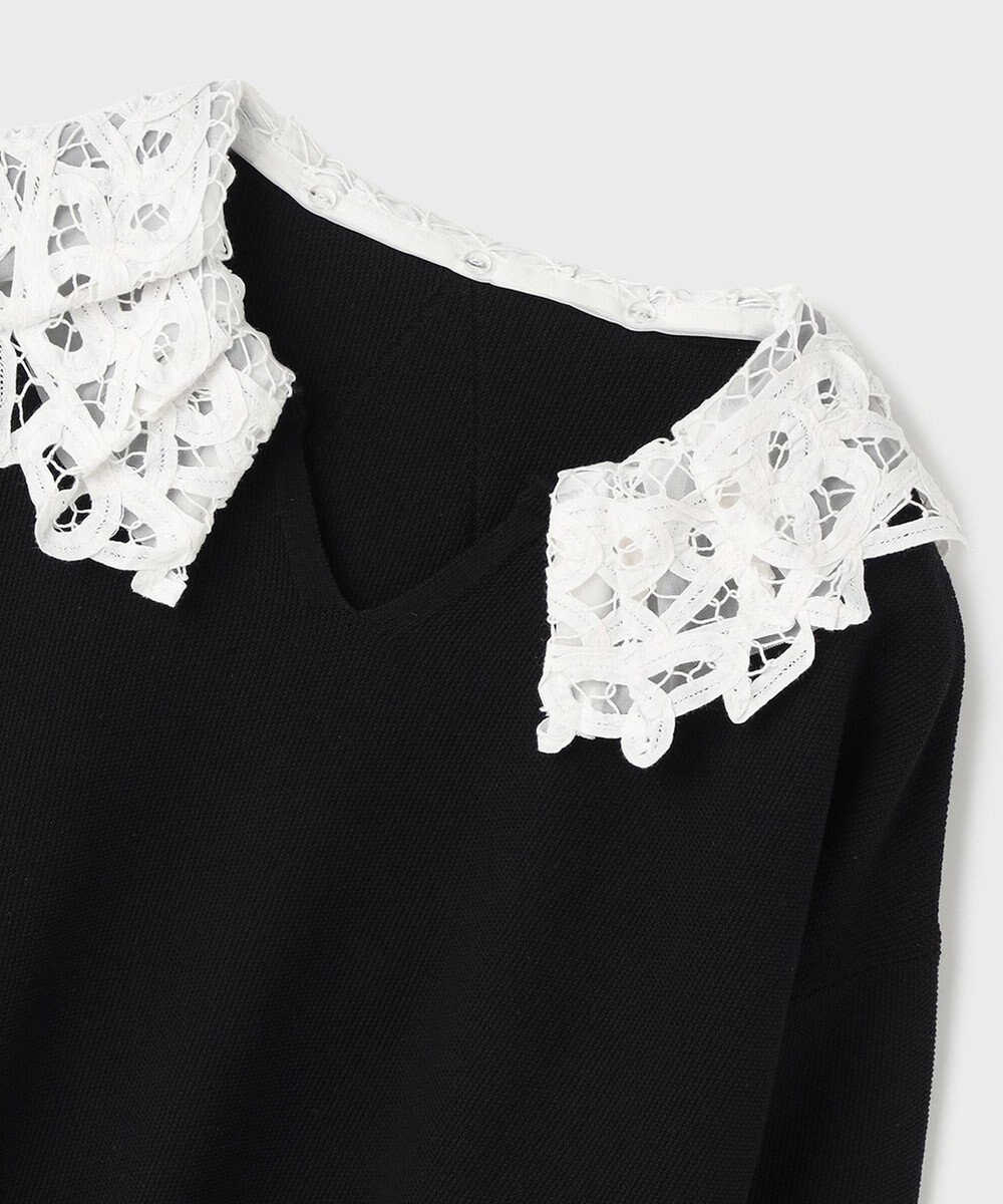 GRACE CONTINENTAL レースカラーニットトップ 