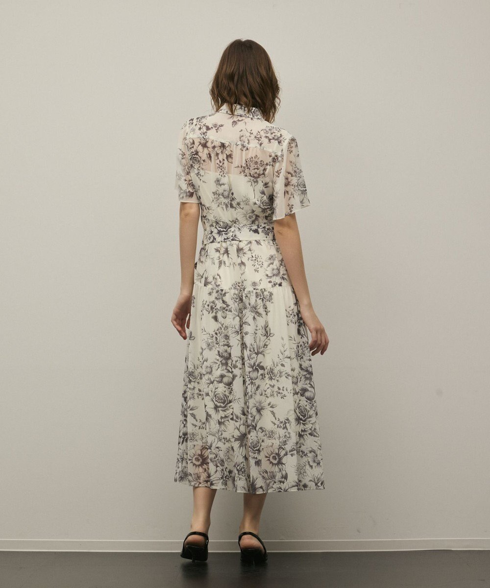 GRACE CONTINENTAL フラワープリントシャツフレアワンピース 