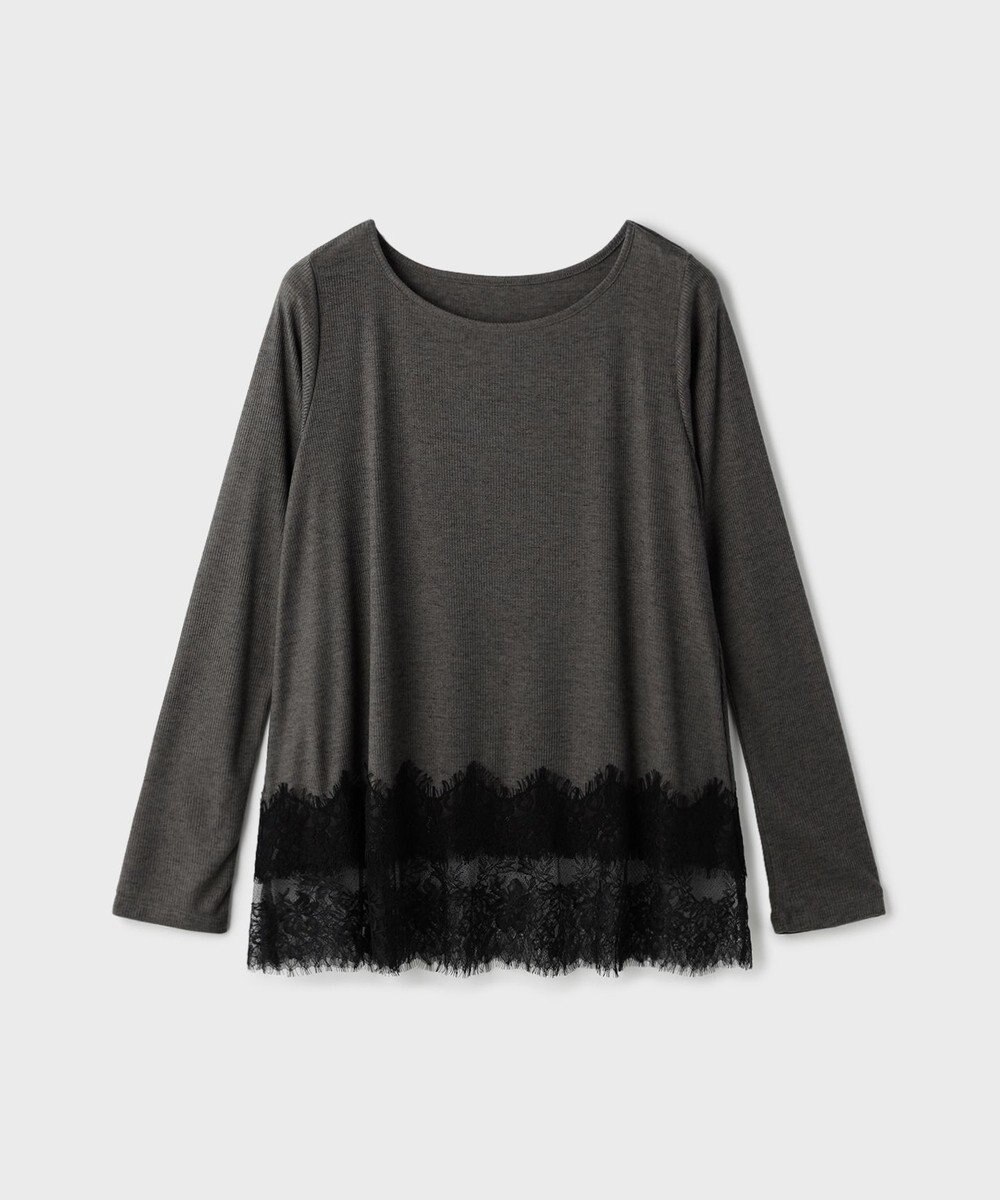 GRACE CONTINENTAL レースヘムテレコカットトップ 