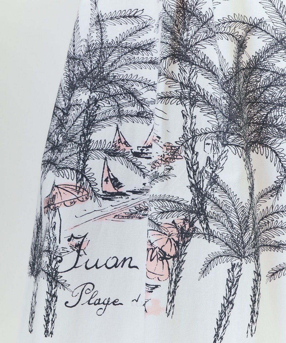 GRACE CONTINENTAL プラージュプリントタックスカート 