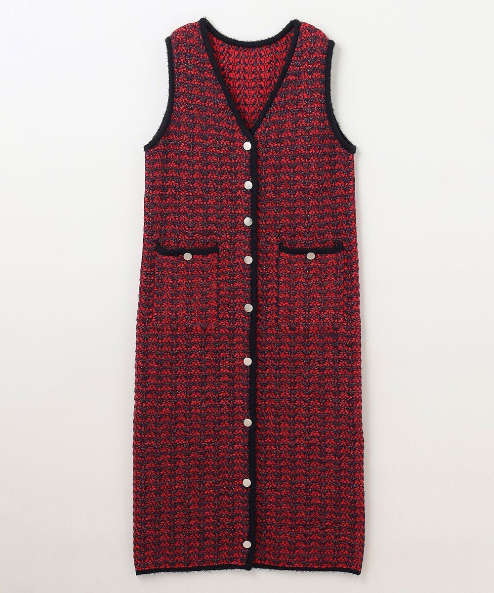 GRACE CONTINENTAL バイカラージャガードニットワンピース 