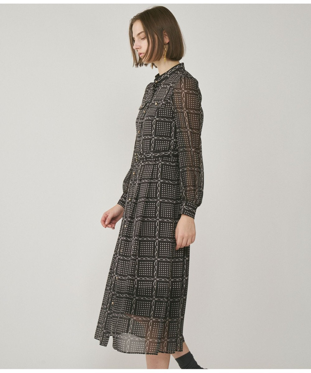 GRACE CONTINENTAL チェーンチェックプリントワンピース