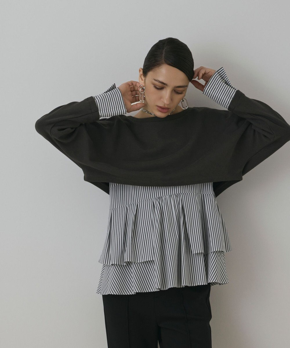 GRACE CONTINENTAL タックフリルヘムカットトップ 