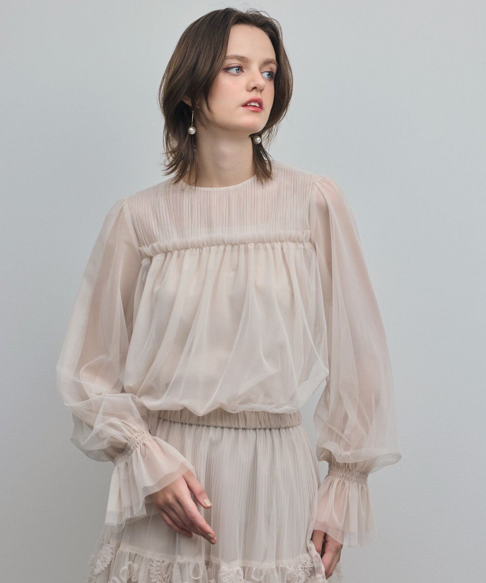 GRACE CONTINENTAL チュールタイブラウス 