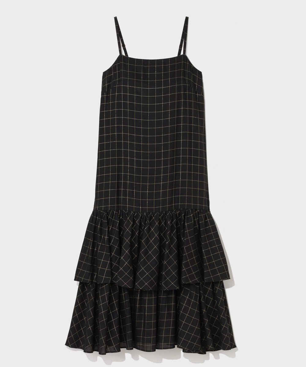 GRACE CONTINENTAL ラメチェックキャミドレス 