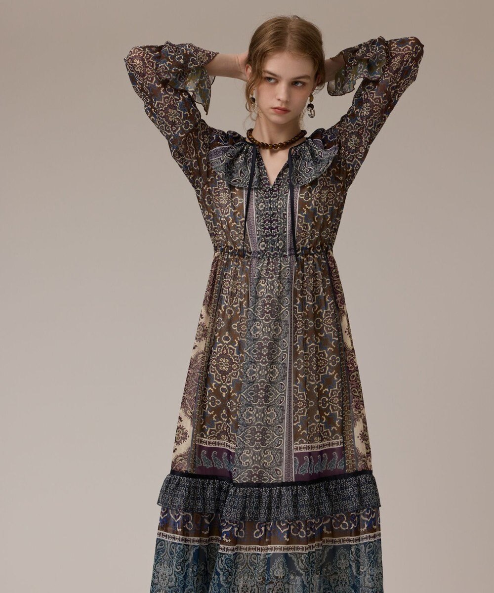 GRACE CONTINENTAL ペイズリープリントドレス 