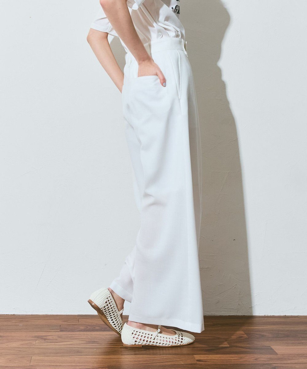 GRACE CONTINENTAL リネンタッチタックパンツ 