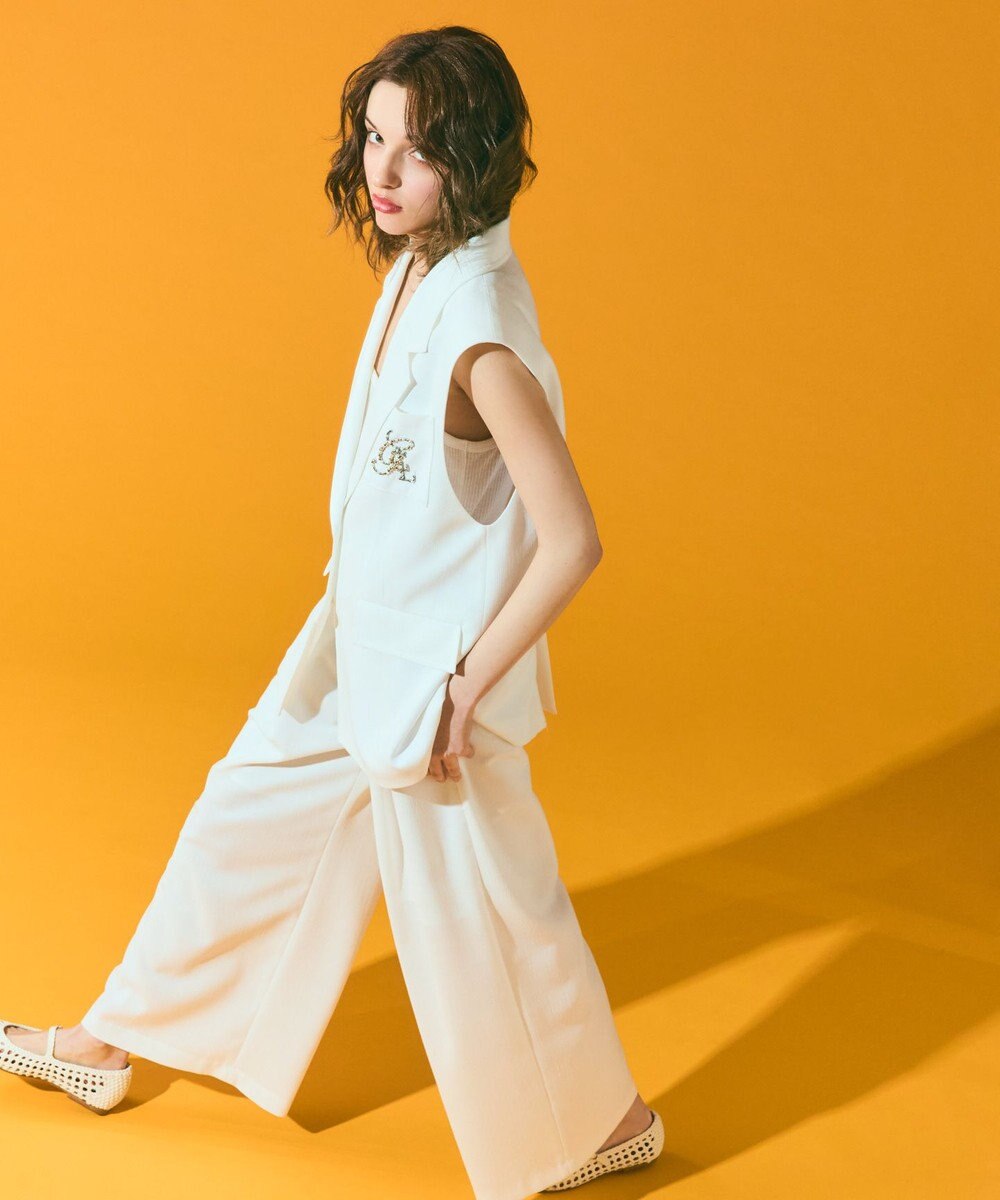 GRACE CONTINENTAL リネンタッチタックパンツ 