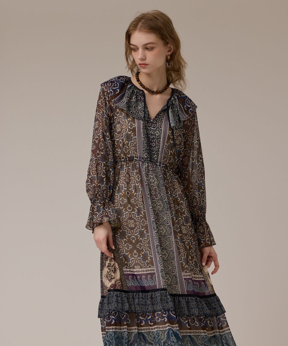 GRACE CONTINENTAL ペイズリープリントドレス 