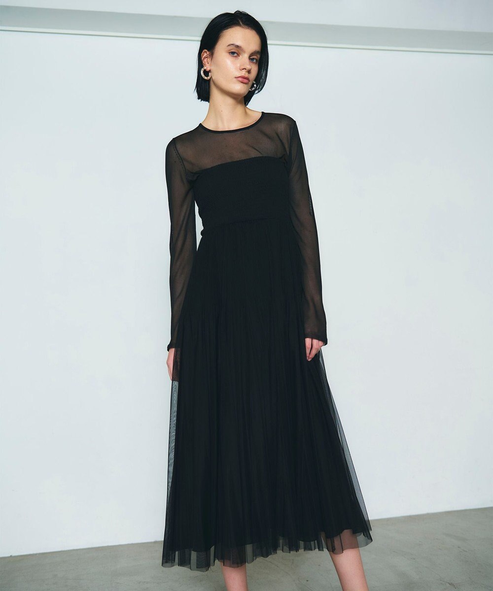 GRACE CONTINENTAL プリーツコンビベアワンピース 