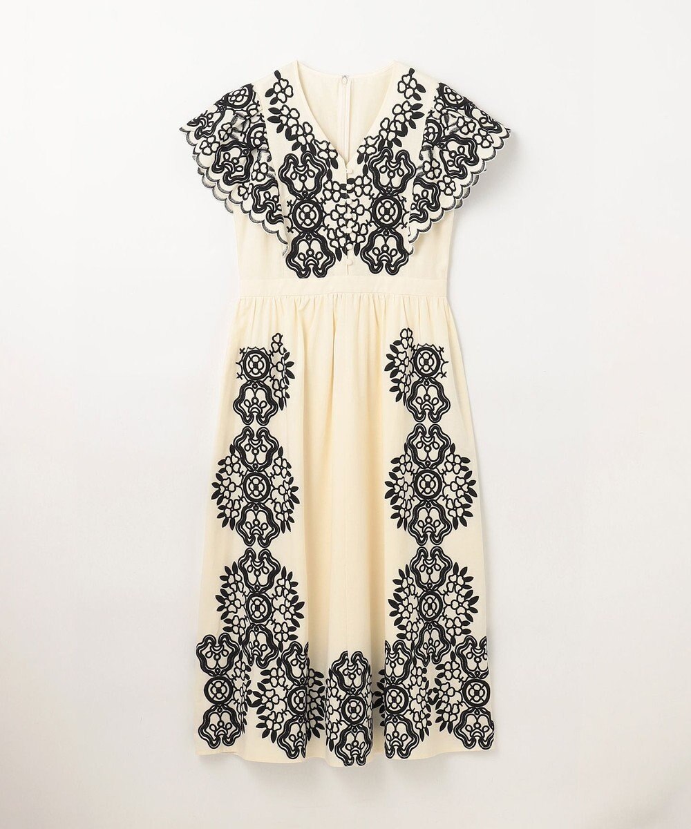 GRACE CONTINENTAL バイカラー刺繍コットンワンピース 