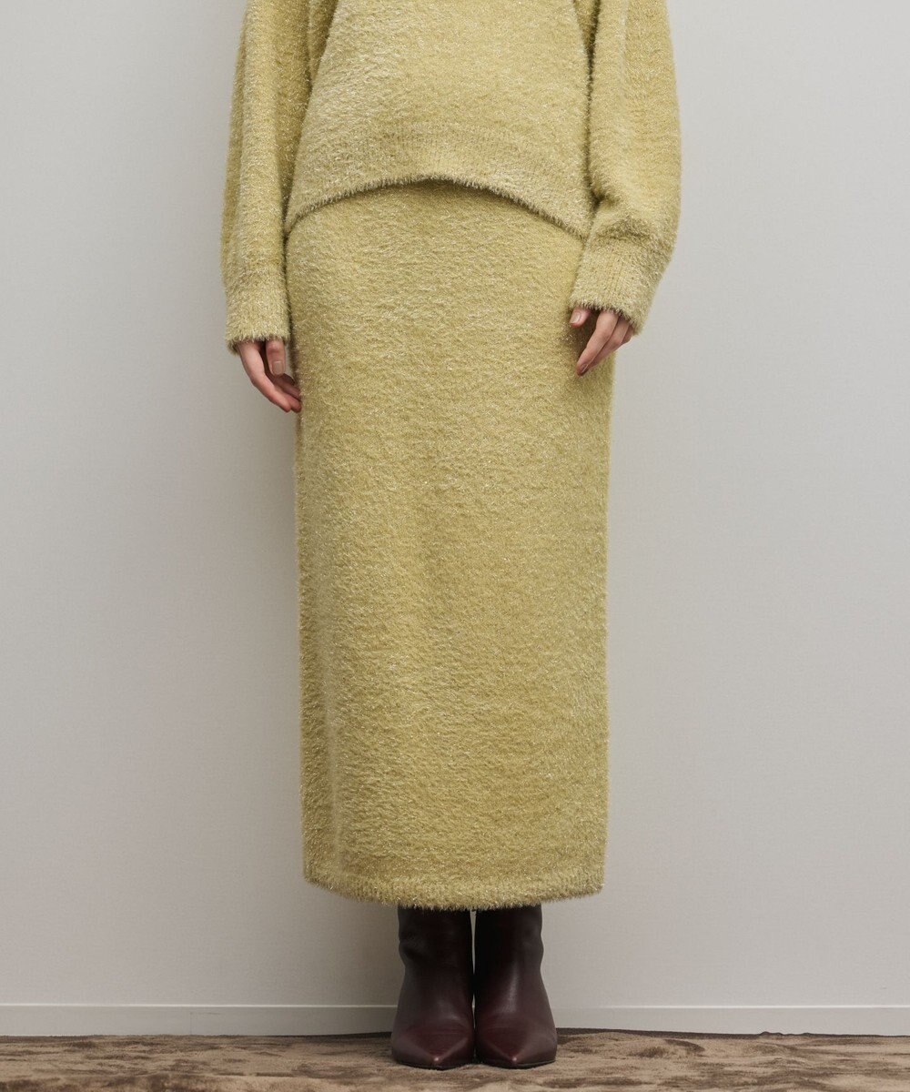 GRACE CONTINENTAL ラメフェザーニットスカート 