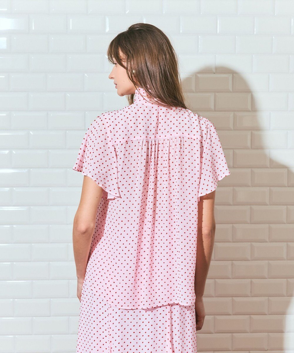 GRACE CONTINENTAL ドットジャガードボウタイブラウス 